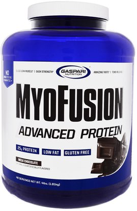 Gaspari Nutrition, MyoFusion, Advanced Protein, Milk Chocolate, 4 lbs (1.81 kg) ,المكملات الغذائية، البروتين، بروتين الرياضة، بروتين مصل اللبن