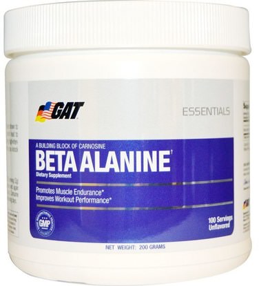 GAT, Beta Alanine, Unflavored, 200 g ,الرياضة، تجريب، العضلات