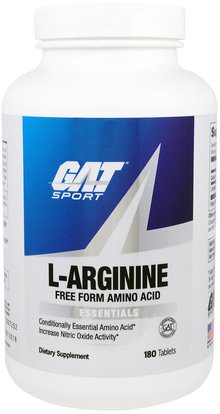 GAT, L-Arginine, 180 Tablets ,المكملات الغذائية، والأحماض الأمينية، ل أرجينين