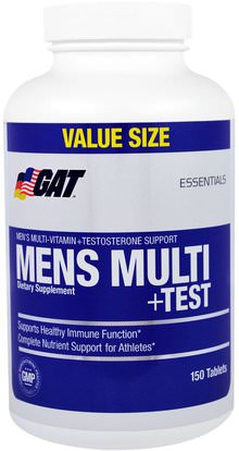 GAT, Mens Multi + Test, 150 Tablets ,الفيتامينات، الرجال الفيتامينات، الرجال، التستوستيرون