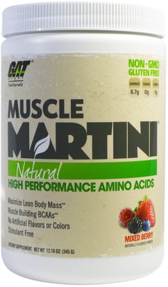 GAT, Muscle Martini, Natural, Mixed Berry, 12.16 oz (345 g) ,والرياضة، والعضلات