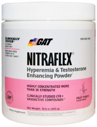 GAT, Nitraflex, Fruit Punch, 10.6 oz (300 g) ,الرياضة، تجريب، الرجال، التستوستيرون
