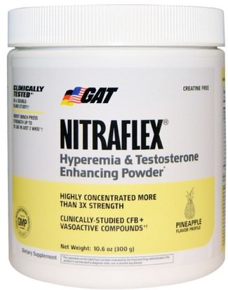 GAT, Nitraflex, Pineapple, 10.6 oz (300 g) ,الرياضة، تجريب، الرجال، التستوستيرون