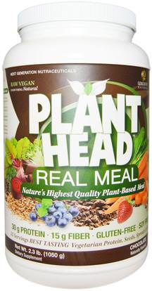 Genceutic Naturals, Plant Head, Real Meal, Chocolate, 2.3 lb (1050 g) ,والمكملات الغذائية، والهدايا استبدال وجبة