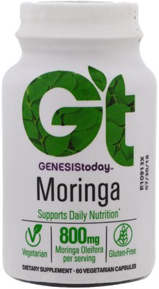 Genesis Today, Moringa, 800 mg, 60 Veggie Caps ,الأعشاب، كبسولات المورينجا