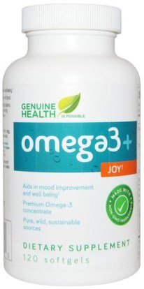 Genuine Health Corporation, Omega3 + Joy, 120 Softgels ,والصحة، والمزاج