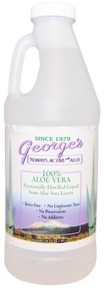 Georges Aloe Vera, 100% Aloe Vera Liquid, 32 fl oz (.94 l) ,المكملات الغذائية، الصبار، الصبار الحقيقي، الطعام، القهوة الشاي والمشروبات، عصير الفواكه