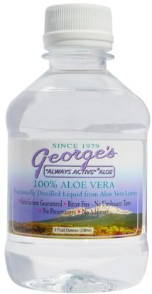 Georges Aloe Vera, 100% Aloe Vera Liquid, 8 fl oz (236 ml) ,المكملات الغذائية، الصبار، الصبار الحقيقي، الطعام، القهوة الشاي والمشروبات، عصير الفواكه