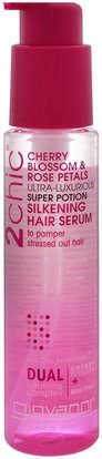 Giovanni, 2Chic, Ultra-Luxurious Super Potion Silkening Hair Serum, Cherry Blossom & Rose Petals, 2.75 fl oz (81 ml) ,حمام، الجمال، دقة بالغة، فروة الرأس