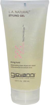 Giovanni, L.A. Natural, Styling Gel, Strong Hold, 6.8 fl oz (200 ml) ,حمام، الجمال، تصفيف الشعر هلام