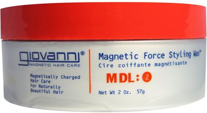 Giovanni, Magnetic Force Styling Wax, MDL: 2, 2 oz (57 g) ,حمام، الجمال، تصفيف الشعر هلام