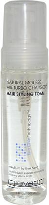 Giovanni, Natural Mousse Air-Turbo Charged, Hair Styling Foam, 7 fl oz (207 ml) ,حمام، الجمال، تصفيف الشعر هلام