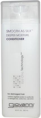 Giovanni, Smooth As Silk, Deeper Moisture Conditioner, 8.5 fl oz (250 ml) ,حمام، الجمال، مكيفات، الشعر، فروة الرأس، الشامبو، مكيف