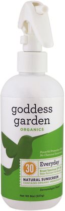 Goddess Garden, Organics, Everyday, Natural Sunscreen, SPF 30, 8 oz (236 ml) ,حمام، الجمال، واقية من الشمس، سف 30-45