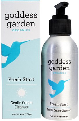 Goddess Garden, Organics, Fresh Start, Gentle Cream Cleanser, 4 oz (113 g) ,الجمال، العناية بالوجه، إلهة فئة الحديقة، منظفات الوجه