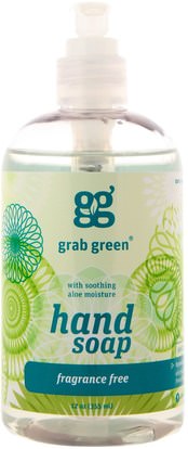 GrabGreen, Hand Soap, Fragrance Free, 12 oz (355 ml) ,حمام، الجمال، الصابون