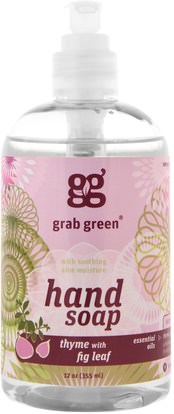 GrabGreen, Hand Soap, Thyme with Fig Leaf, 12 oz (355 ml) ,حمام، الجمال، الصابون