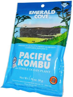 Great Eastern Sun, Pacific Kombu, Dried Seaweed, 1.76 oz (50 g) ,المكملات الغذائية، الطحالب المختلفة، عظيم الشمس الشرقي الزمرد كوف البحر الخضار