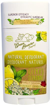 Green Beaver, Natural Deodorant, Citrus, 1.76 oz (50 g) ,حمام، الجمال، مزيل العرق