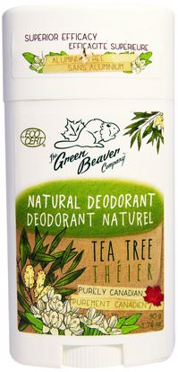 Green Beaver, Natural Deodorant, Tea Tree, 1.76 oz (50 g) ,حمام، الجمال، مزيل العرق