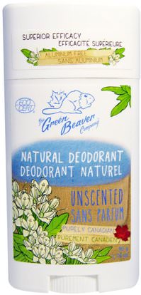 Green Beaver, Natural Deodorant, Unscented, 1.76 oz (50 g) ,حمام، الجمال، مزيل العرق
