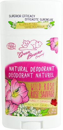 Green Beaver, Natural Deodorant, Wild Rose, 1.76 oz (50 g) ,حمام، الجمال، مزيل العرق