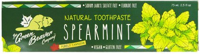 Green Beaver, Natural Toothpaste, Spearmint, 2.5 fl oz (75 ml) ,حمام، الجمال، معجون أسنان