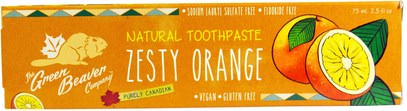 Green Beaver, Natural Toothpaste, Zesty Orange, 2.5 fl oz (75 ml) ,حمام، الجمال، معجون أسنان