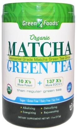 Green Foods Corporation, Organic Matcha Green Tea, 11 oz (312 g) ,الغذاء، الشاي العشبية، ماتشا الشاي الأخضر، المكملات الغذائية، مضادات الأكسدة، الشاي الأخضر