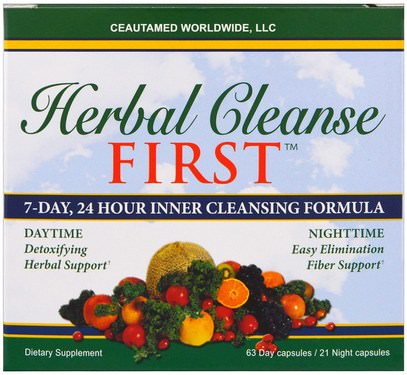 Greens First, Herbal Cleanse First, 7-Day, 24 Hour Inner Cleansing Formula, 63 Days Capsules / 21 Night Capsules ,الصحة، السموم