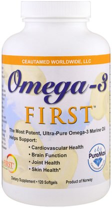 Greens First, Omega-3 First, 120 Softgels ,المكملات الغذائية، إيفا أوميجا 3 6 9 (إيبا دا)، زيت السمك