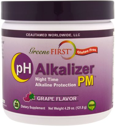 Greens First, pH Alkalizer PM, Grape, 4.29 oz (121.8 g) ,المكملات الغذائية، سوبرفوودس