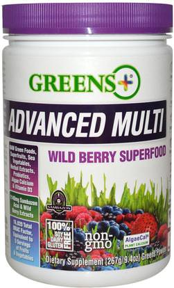 Greens Plus, Advanced Multi, Wild Berry Superfood, 9.4 oz (267 g) Greens Powder ,المكملات الغذائية، سوبرفوودس