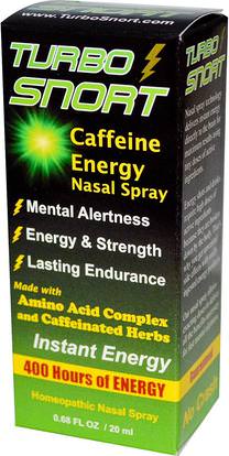 Greensations, Turbo Snort, Caffeine Energy Nasal Spray, 0.68 fl oz (20 ml) ,والصحة، والطاقة، والصحة الأنفية، بخاخ الأنف