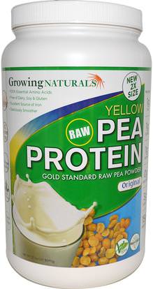 Growing Naturals, Yellow Raw Pea Protein, Original, 32.2 oz (912 g) ,المكملات الغذائية، البروتين، بروتين البازلاء
