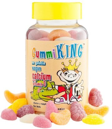 Gummi King, Calcium Plus Vitamin D for Kids, 60 Gummies ,صحة الأطفال، مكملات الأطفال، فيتامين d3، فيتامين د غوميز