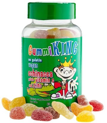 Gummi King, Echinacea Plus Vitamin C and Zinc, For Kids, 60 Gummies ,صحة الأطفال، مكملات الأطفال، المضادات الحيوية، إشنسا