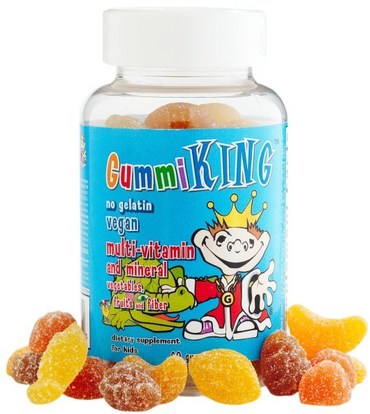 Gummi King, Multi-Vitamin and Mineral, Vegetables, Fruits and Fiber, For Kids, 60 Gummies ,الفيتامينات، الفيتامينات المتعددة، غوميس الفيتامينات، صحة الأطفال، أطفال غوميز