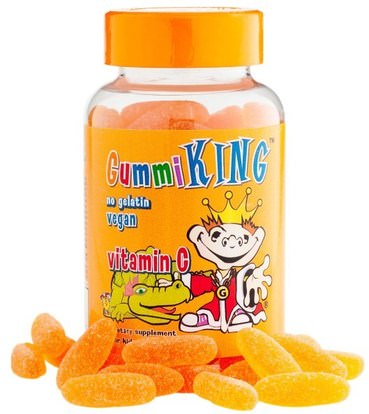 Gummi King, Vitamin C for Kids, Natural Orange Flavor, 60 Gummies ,الفيتامينات، فيتامين ج، فيتامين ج غوميس، صحة الأطفال، أطفال غوميز