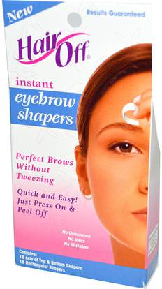 HairOff, Instant Eyebrow Shapers Kit, 34 Piece Kit ,حمام، الجمال، الحلاقة، شرائط الشمع إزالة الشعر
