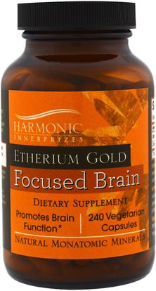 Harmonic Innerprizes, Etherium Gold, Focused Brain, 240 Vegetarian Capsules ,المكملات الغذائية، المعادن، المعادن موناتوميك، إيثريوم