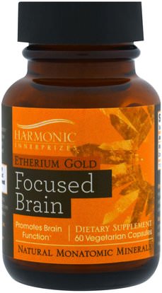 Harmonic Innerprizes, Etherium Gold, Focused Brain, 60 Vegetarian Capsules ,المكملات الغذائية، المعادن، المعادن موناتوميك، إيثريوم