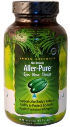 والصحة، والحساسية، والحساسية Irwin Naturals, Aller-Pure, 60 Liquid Soft-Gels
