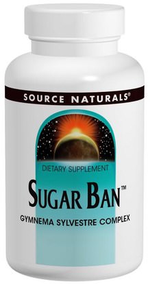 الصحة، السكر في الدم، الأعشاب، الجمنازيوم Source Naturals, Sugar Ban, 75 Tablets