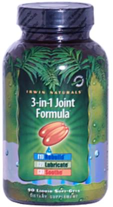 والصحة، والعظام، وهشاشة العظام، والصحة المشتركة Irwin Naturals, 3-in-1 Joint Formula, 90 Liquid Soft-Gels