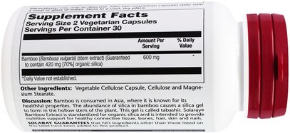 الصحة، العظام، هشاشة العظام Solaray, Bamboo, Extract, 300 mg, 60 Veggie Caps