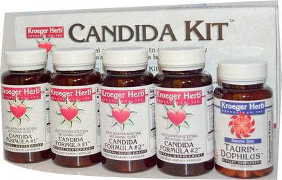 الصحة، المبيضات Kroeger Herb Co, Candida Kit, 5 Bottles