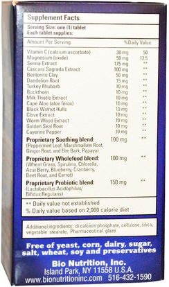 الصحة، السموم، تطهير القولون Bio Nutrition, Total Colon Wellness, 60 Tablets