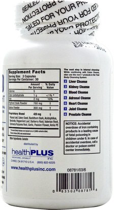 الصحة، السموم، تطهير القولون Health Plus Inc., Super Colon Cleanse, Night, 90 Capsules