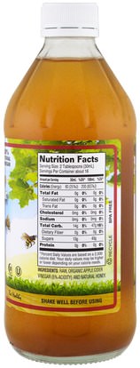 الصحة، السموم Dynamic Health Laboratories, Apple Cider Vinegar With Mother & Honey, 16 fl oz (473 ml)